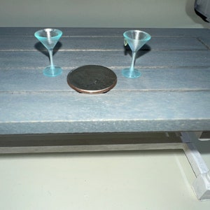 1:12 Scale Miniature Dollhouse Martini Glasses