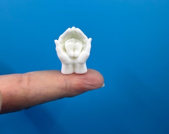 Dollhouse Hands Holding Baby Feet Sculpture / Figurine Nursery Decor