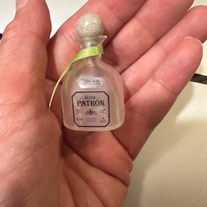 Miniature Dollhouse Patron Tequilla Bottle with Removable Top