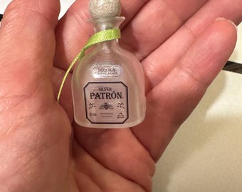 Miniature Dollhouse Patron Tequilla Bottle with Removable Top
