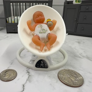 Miniature Baby Swing for Dollhouse or Small Silicone Dolls