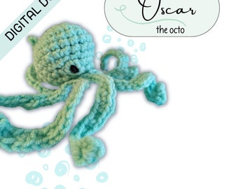 Oscar il Octo, No Sew Crochet Pattern Download digitale Principiante amichevole Amigurumi Heirloom Peluche Coastal DIY Carino Tutorial fatto a mano
