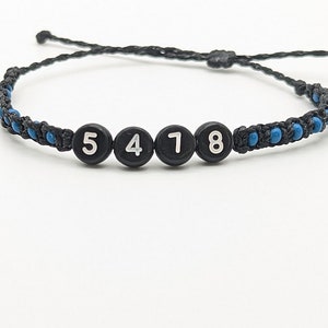 Thin Blue Line Unisex Macrame Bracelet Dainty Minimalist Law Enforcement Personalized Beaded Jewelry Back The Blue Support Police Officer