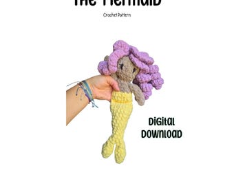 Nerida la Sirena / Schema all'uncinetto senza cuciture, download digitale, tutorial per amigurumi per principianti, design e regali nautici, divertimento sensoriale