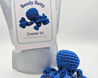 Crochet Sensory Kit for Anxiety Relief - Beady Betty | Beginner Crochet DIY Set | Mindful Fidget Toy & Stress Relief Gift