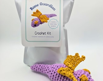 Crochet Sensory Kit for Anxiety Relief - Rune Guardian | Beginner Crochet DIY Set | Mindful Fidget Toy & Stress Relief Gift