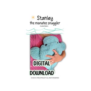 Stanley The Manatee | Crochet Pattern, Digital Download, Beginner Friendly Amigurumi Tutorial, Florida Manatee Lovey