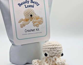 Crochet Sensory Kit for Anxiety Relief - Beady Betty LUMI | Beginner Crochet DIY Set | Mindful Fidget Toy & Stress Relief Gift