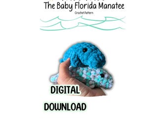 Moo Moo de baby Florida-lamantijn | Geen naai-haakpatroon, digitale download amigurumi-erfstuk knuffels kust DIY schattig handgemaakte tutorial