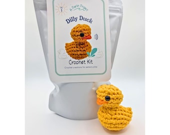 Crochet Sensory Kit for Anxiety Relief - Dilly Duck | Beginner Crochet DIY Set | Mindful Fidget Toy & Stress Relief Gift