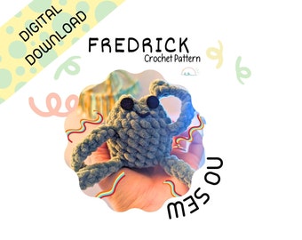 Fredrick No Sew Crochet Pattern Download digitale Principiante Amigurumi Ocean Life Heirloom Peluche Tutorial fai da te fatto a mano
