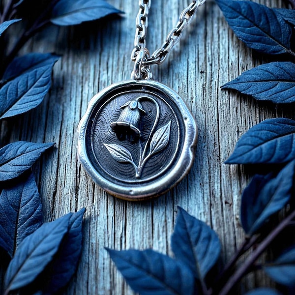 Colgante de Belladona en Plata de Ley / Collar con Amuleto de Sello de Cera de Belladona / Invisible para Mis Enemigos