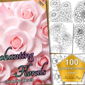 Incantevoli disegni floreali da colorare Vol 1: Intricati disegni di fiori per il relax consapevole e l&#39;espressione creativa, pagine colorate gratuite