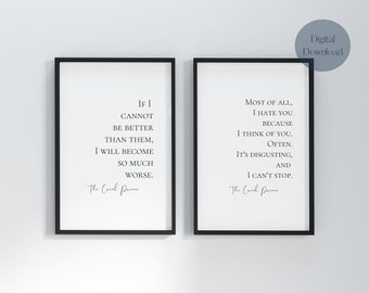 The Cruel Prince Minimalistic Style Quotes. Printable Download.