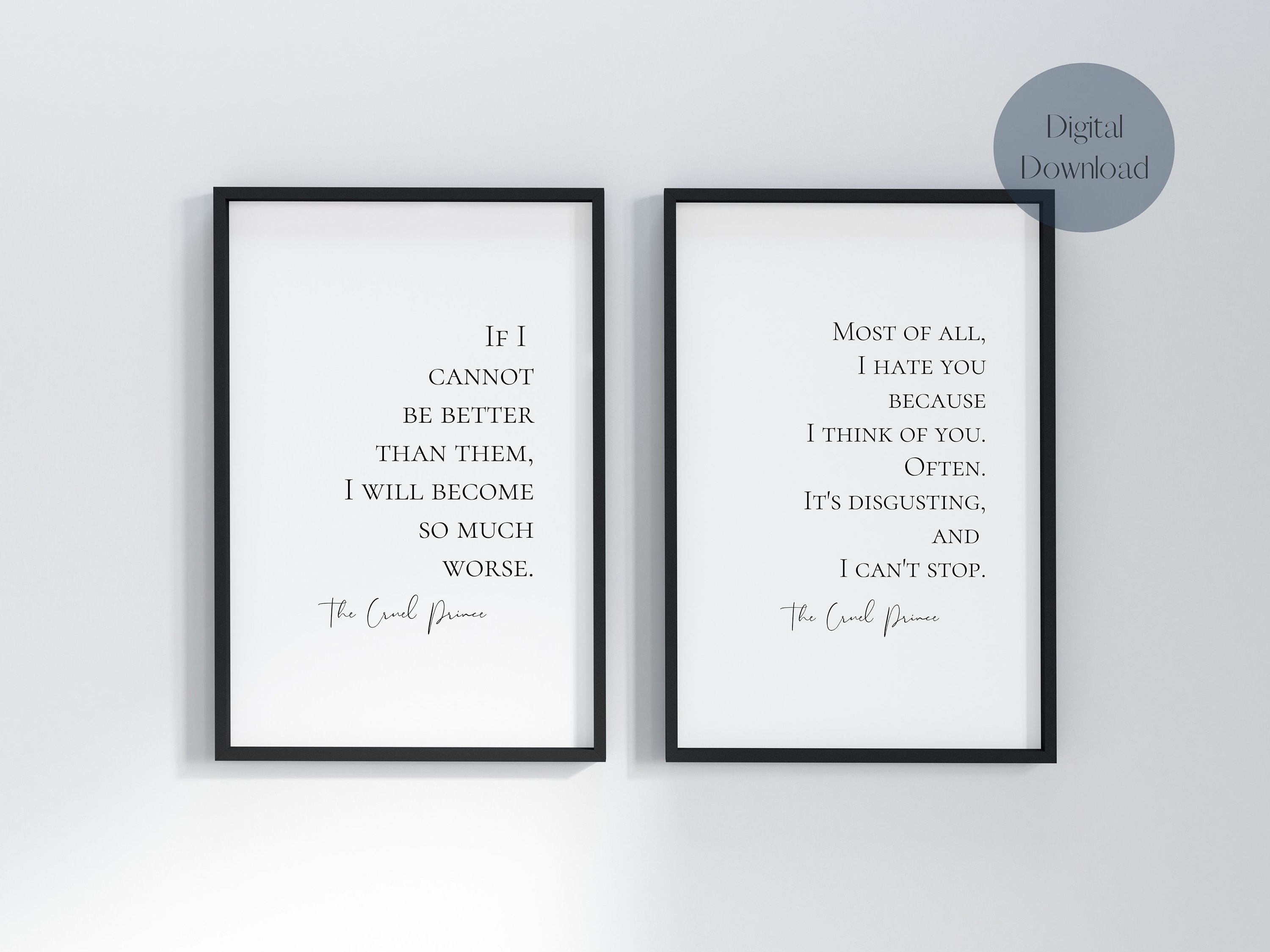 The Cruel Prince Minimalistic Style Quotes. Printable Download.