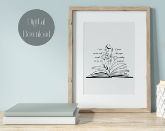 Sarah J Maas&#39; Throne of Glass Quote, I can survive well enough on my own if given the proper reading materials. Printable Download
