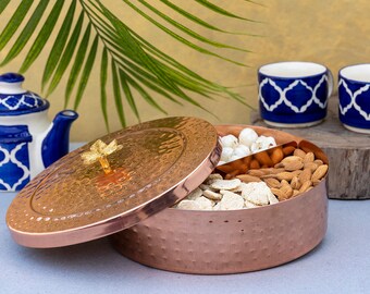 Dry Fruit Multipurpose Box with Lid for Table Decor with Berber Beading Jewelry Dry Fruit Multipurpose Box with Lid for Table Decor with Berber Beading Jewelry