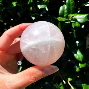 Rose Quartz Sphere with rainbows | Rose Quartz Crystal | Crystal Spheres | Pink Crystal | Stone of love