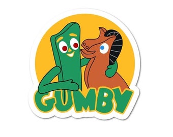 Gumby 80&#39;s 90&#39;s Nostalgic TV Show Children&#39;s Movie Sticker