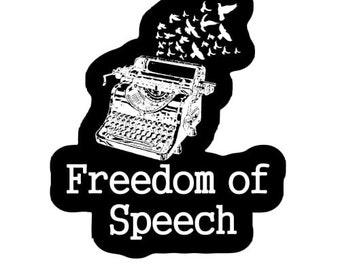 Freedom of Speech Typewriter Sticker Laptop Decal
