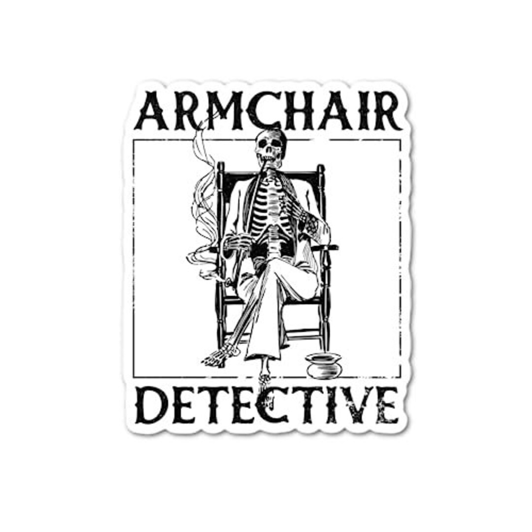 Armchair Detective Skeleton Funny Sticker Etsy
