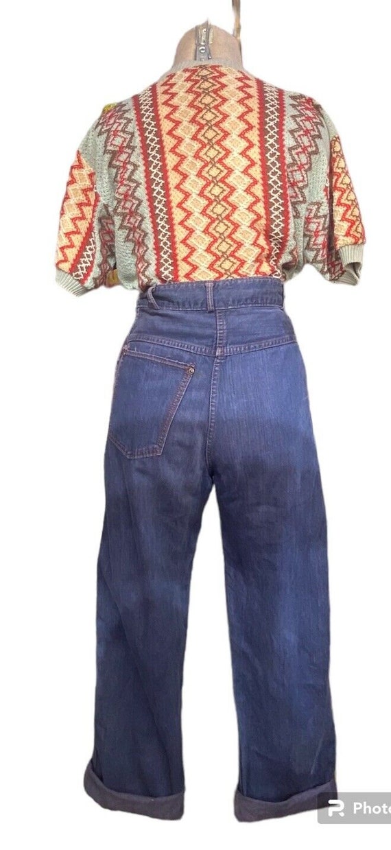 50s 40s Denim Pants, Side Zipper, Work Pants, Western Pants
