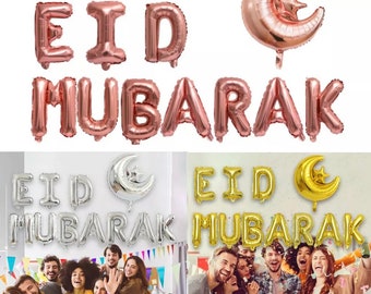 16” Eid Mubarak Ramadan Kareem Foil Balloon Banner Party Decor Islamic Supplies