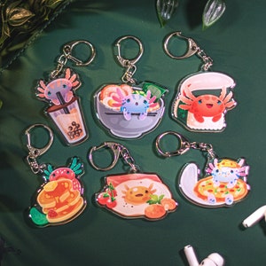 Axolotl Keychains! Axolotls with Food