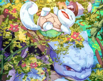 Squirtle Family Art Print - 11 x 17