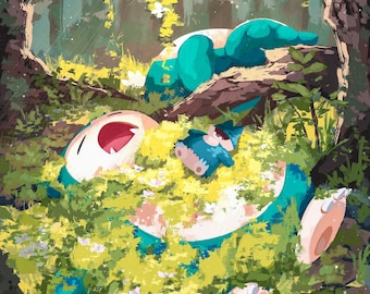 Snorlax Art Print - 11 x 17