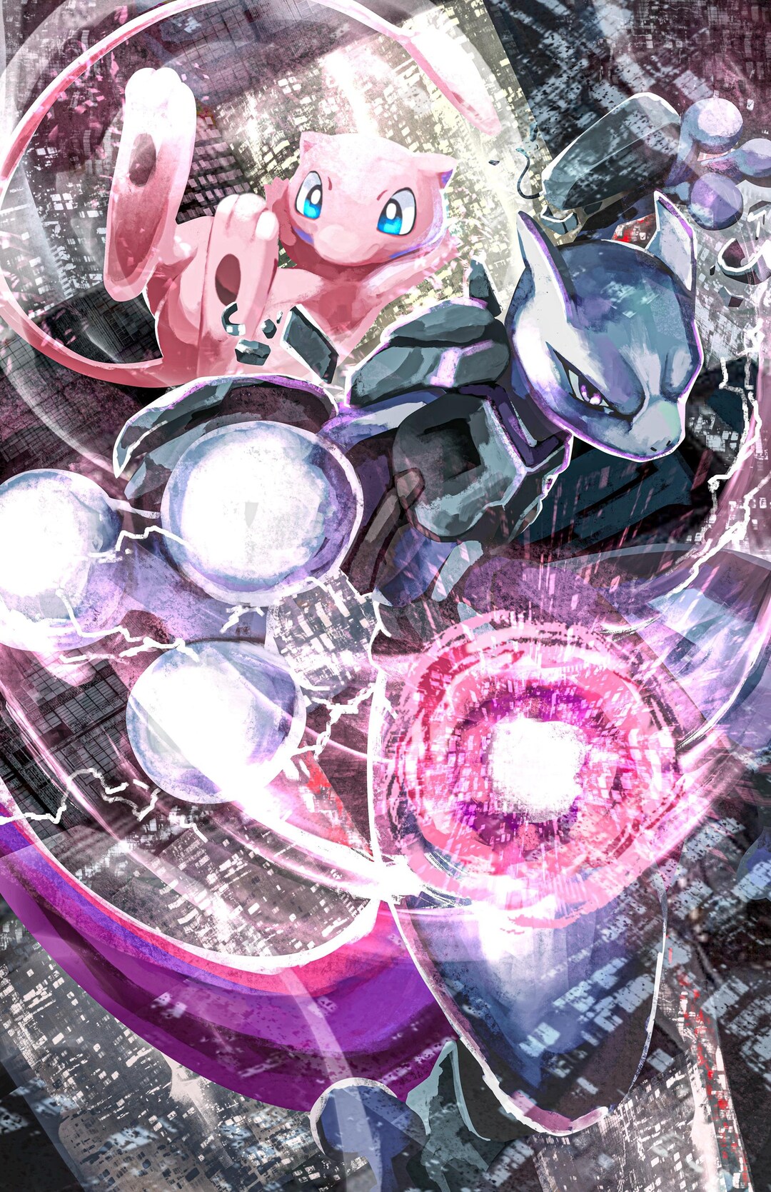 ☆希少☆ ミュウミュウツーの色紙アートPokémonMew vs. Mewtwo il_1080xN.6284029740_qzo1.jpg