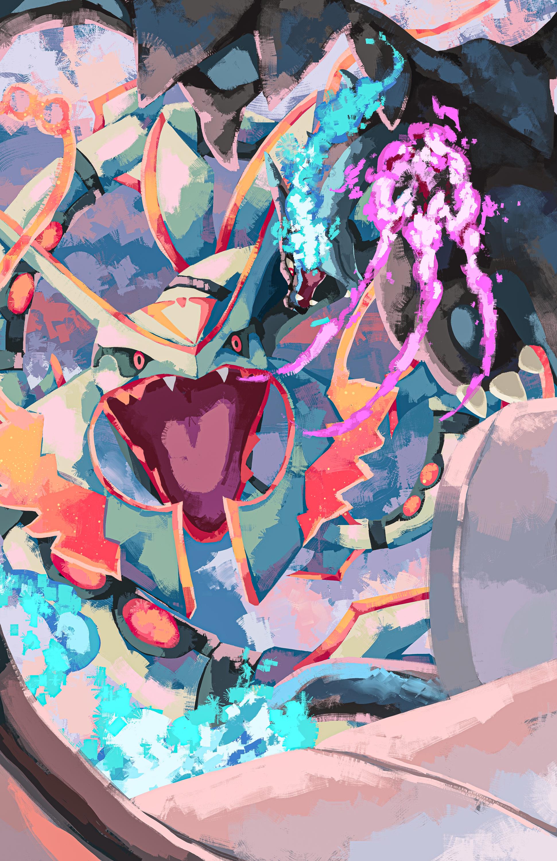 Mega Rayquaza X Charizard Art Print - 11 X 17 - Etsy