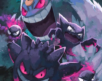 Gengar Art Print - 11 x 17