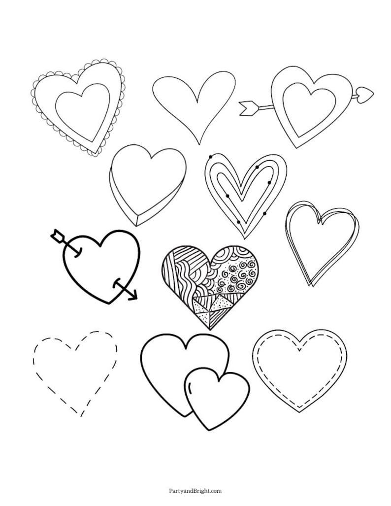 Hearts Template Pack Printable Heart Templates for Crafts Etsy