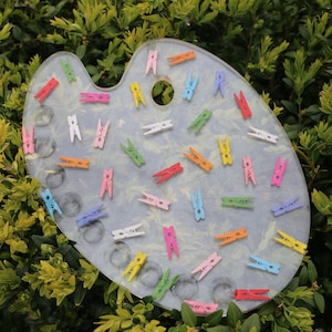 Rainbow Peg Resin Paint Palette