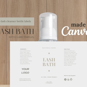 Editable Minimalist Lash Shampoo | Lash Bath | Lash Cleanser Template