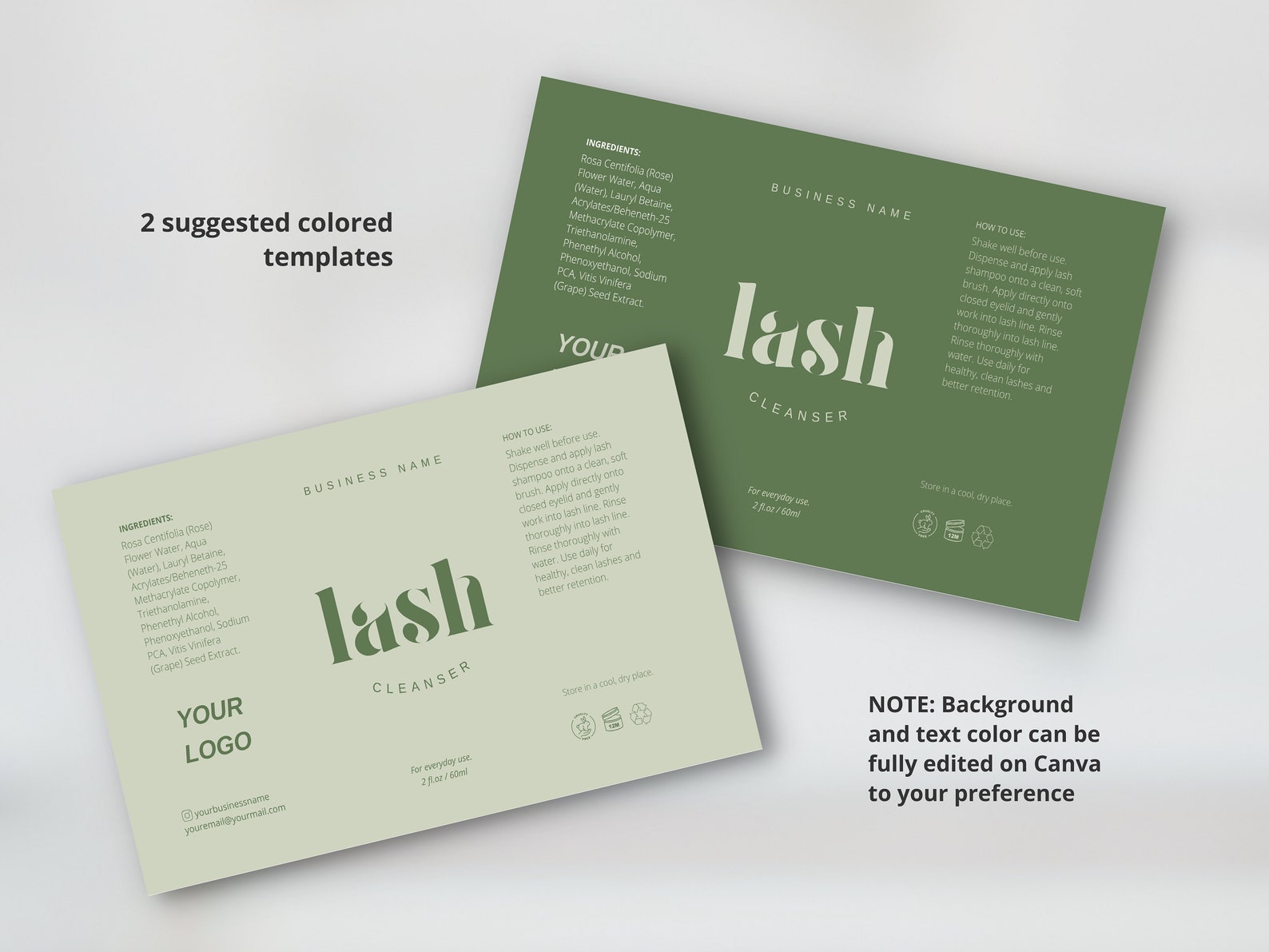 Editable Minimalist Lash Cleanser Lash Bath Lash Shampoo Etsy