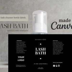 Modello modificabile per shampoo / bagno per ciglia / detergente per ciglia minimalista