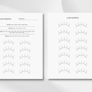 Lash Pages Lash Mapping Sheets: Eyelash Extensions Printable Forms (PDF) - Etsy
