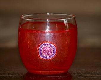 Set de 6 verres peint à la main et décoré de strass