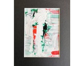 Original, Abstract image in Passepartout 30x20, handmade, modern/contemporary art, acrylic on 17.5 x 12.5 watercolor paper