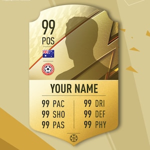 Personalized FIFA Ultimate Team FUT Card Football Soccer Fan Customized Christmas Gifts - Rare Gold - Ship from Australia