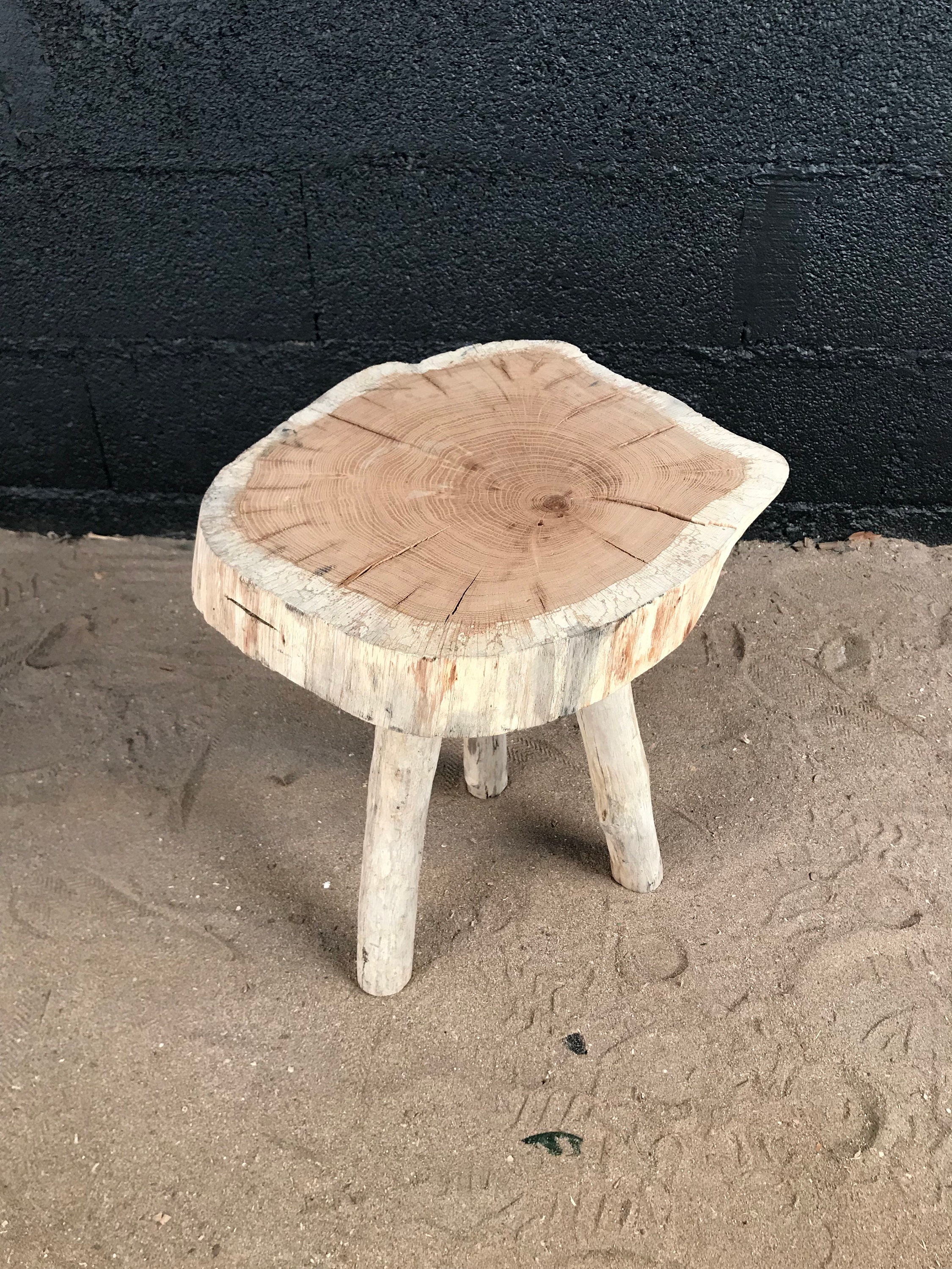 Création de Tabouret avec Assise en Chêne et Pieds Bois Flotté