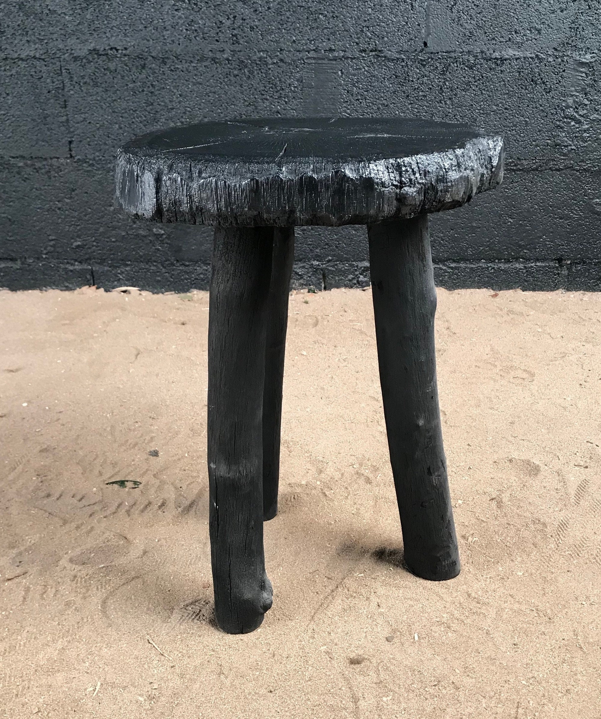 Création de Tabouret en Bois Flotté et Brûlé