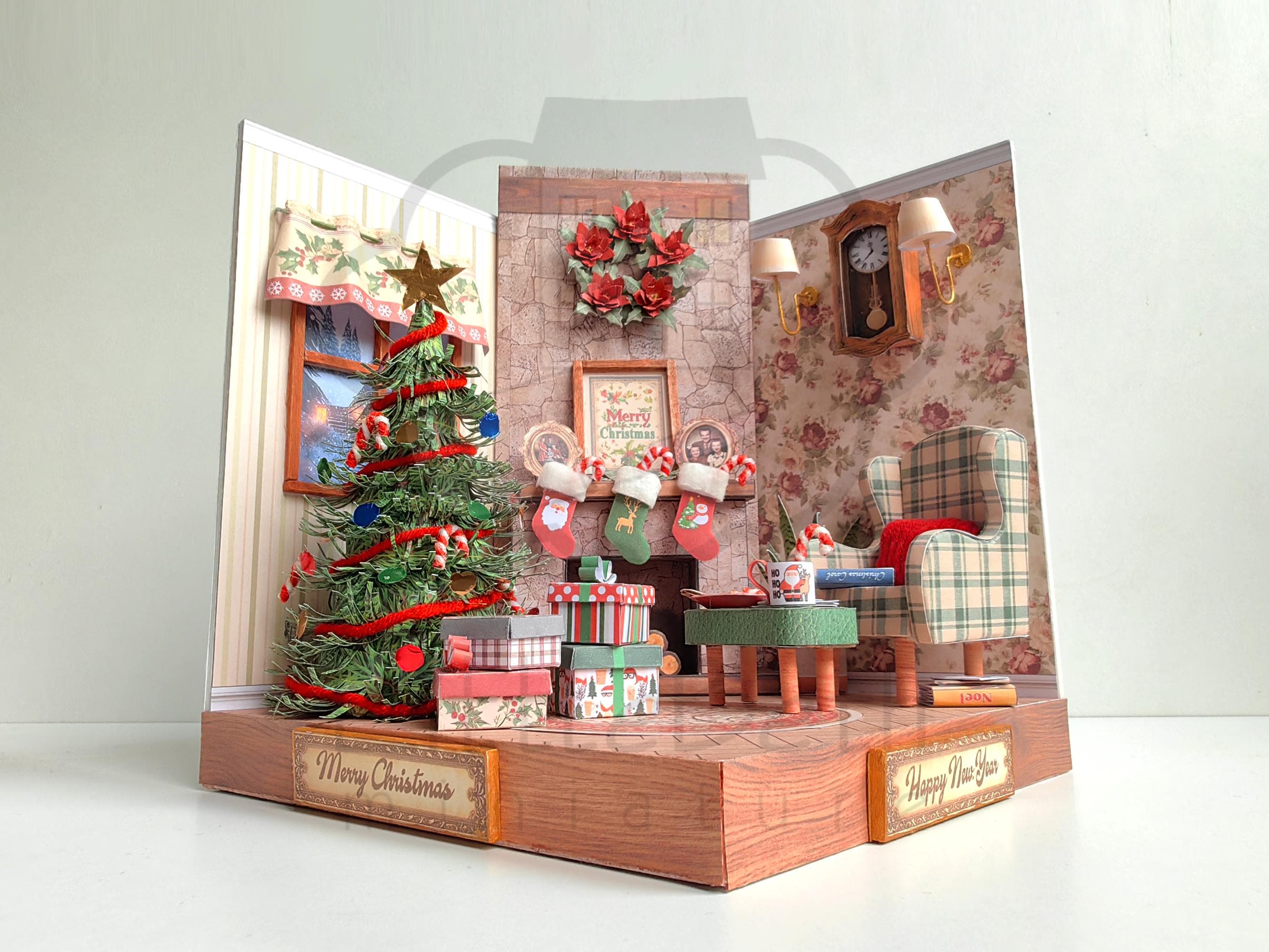 27 Pièces Kit Ornements Noël Miniature - Bonhomme De Neige Sapin Maison De Poupées