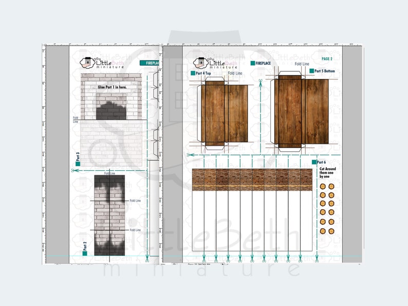 Printable Dollhouse Fireplace With Firewood DIY Miniature Papercraft