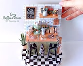 Miniature Coffee Shop | DIY Printable Kit | Dollhouse Cozy Corner Kitchen Furniture, Foods & Decor