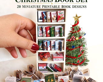 DIY Printable Miniature Christmas Books for Dollhouses, 20 Classic Titles with Real Pages (PDF)