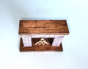 Cheminée Miniature 1:12 En Bois Pour Maison De Poupée – Accessoire De Décoration DIY, Modèle De Cheminée 6,6 Cm