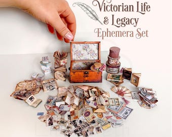 DIY Printable Victorian Dollhouse Accessories & Ephemera: Complete Vintage Miniature Life Legacy Set